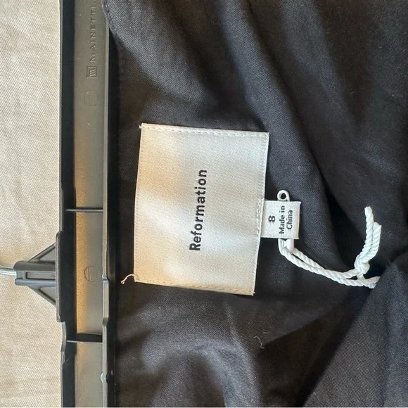 NWT Reformation Black Midi Skirt with Tie Front - Picture 5 of 7